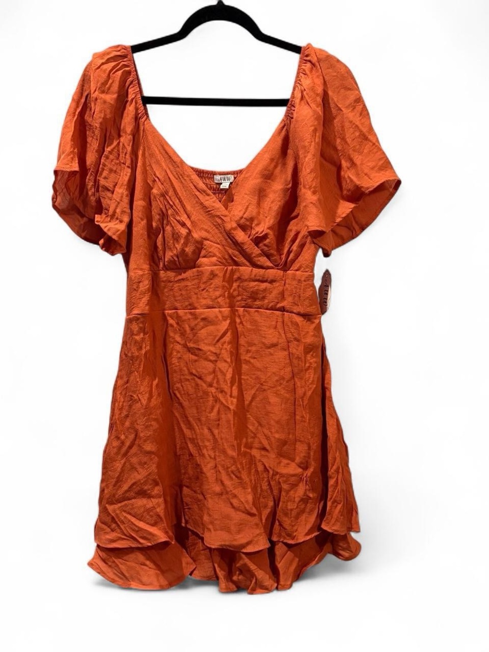 A.U.W Orange A-line Mini Dress, NWT, Size XL